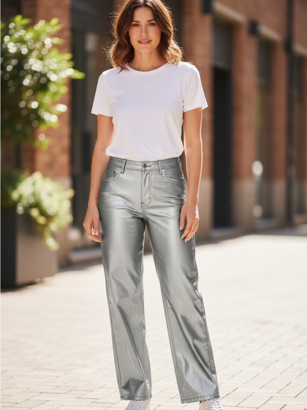 Silver Straight-Leg Women’s Jeans
